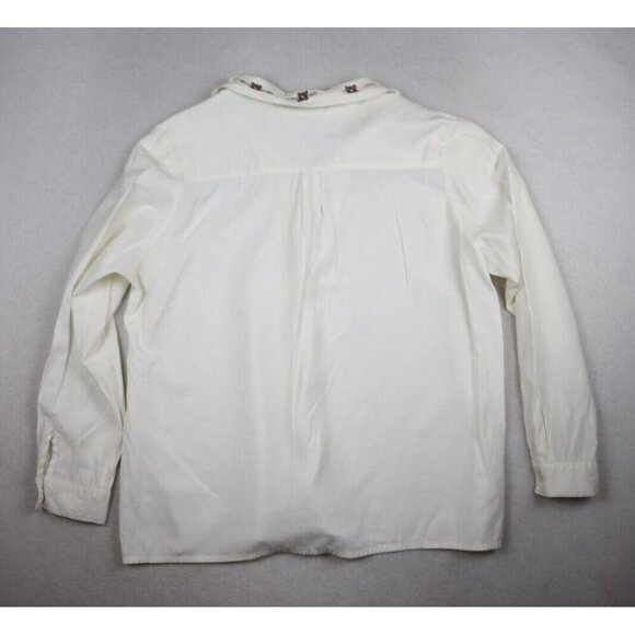 JANTZEN - WOMEN'S IVORY LONG SLEEVE BUTTON-UP BLOUSE - SIZE XL - FLAWS - Picture 14 of 14